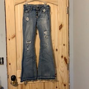American eagle distressed flare jeans